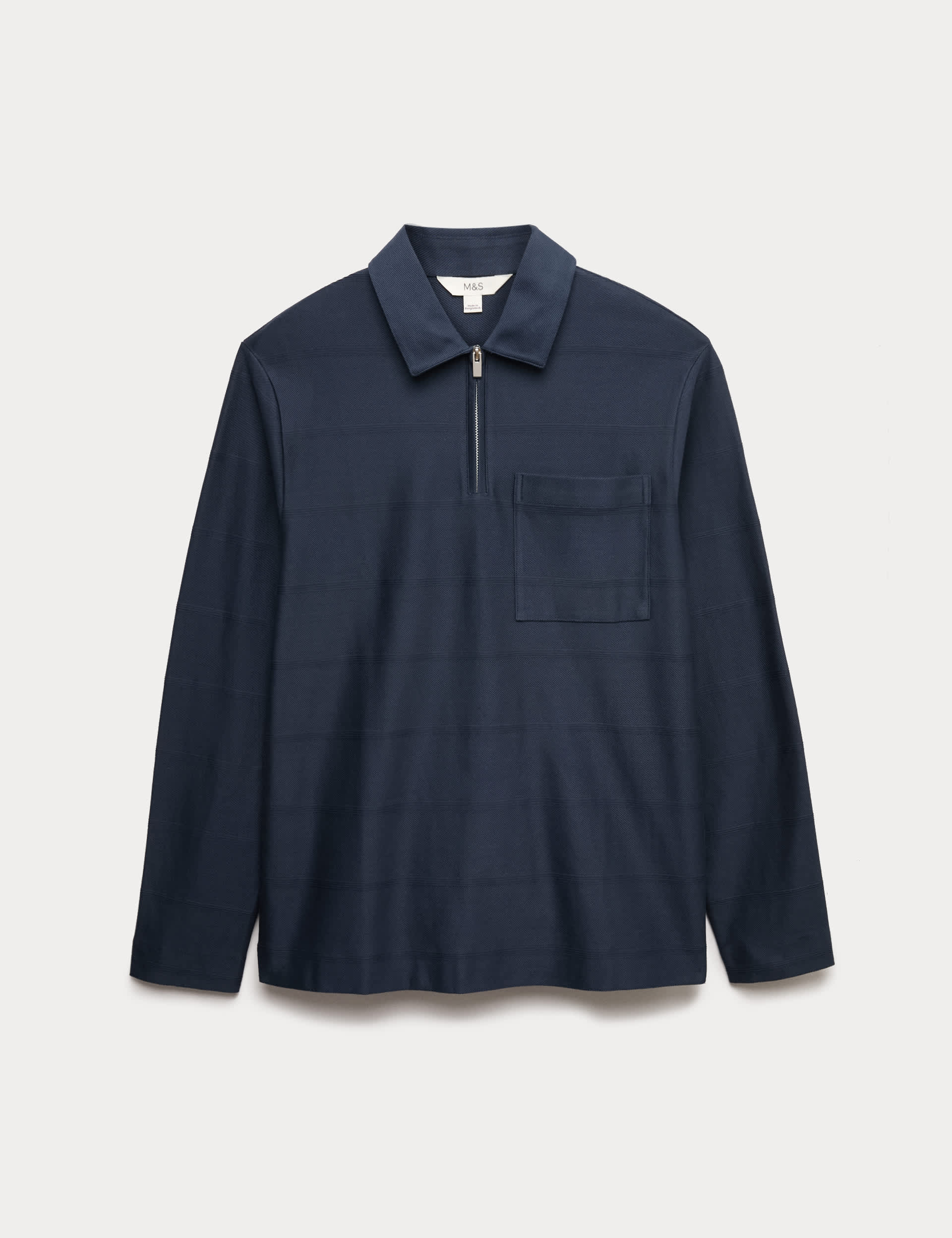 M&S pure cotton textured half zip sweatshirt, imported from the UK
