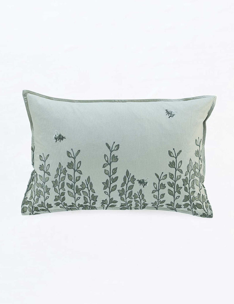 MM Linen Toby Embroidered Bolster Cushion 60cm, imported from the UK