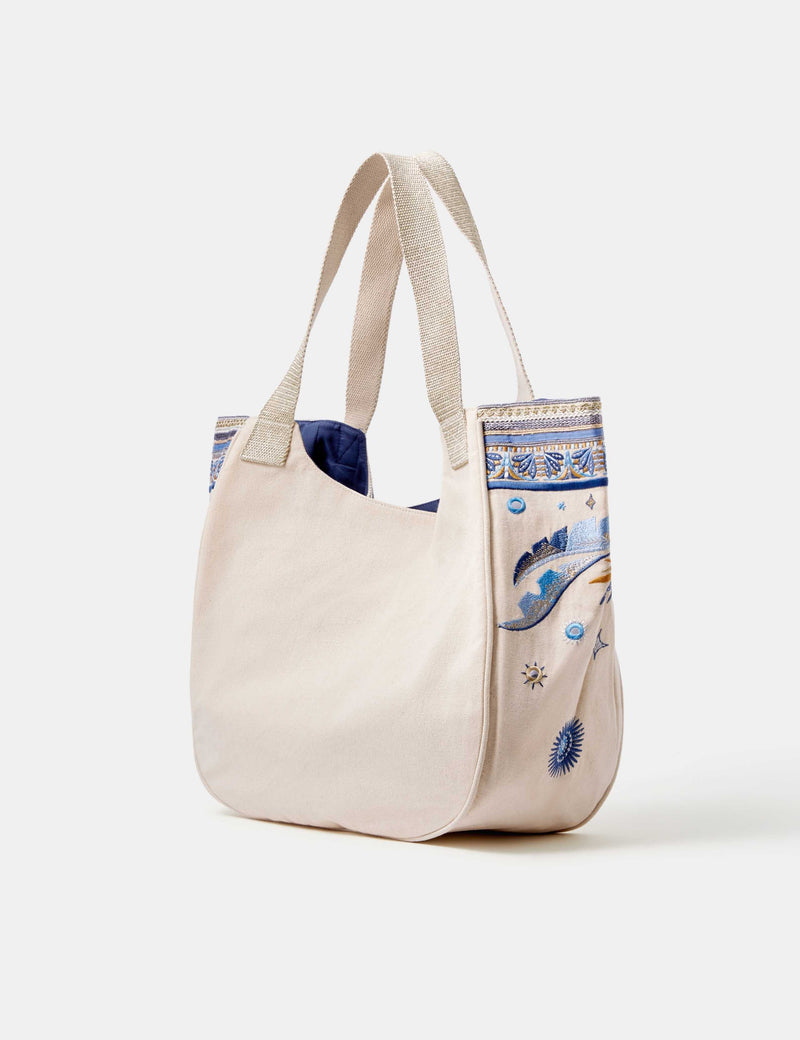 Accessorize pure cotton tote bag with embroidered design, imported from the UK