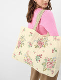 Accessorize pure cotton tote bag quilted smiley embroidery, imported from the UK