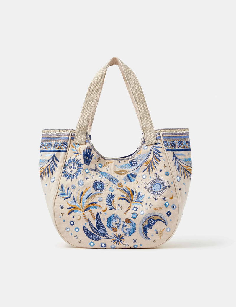 Accessorize pure cotton tote bag with embroidered design, imported from the UK