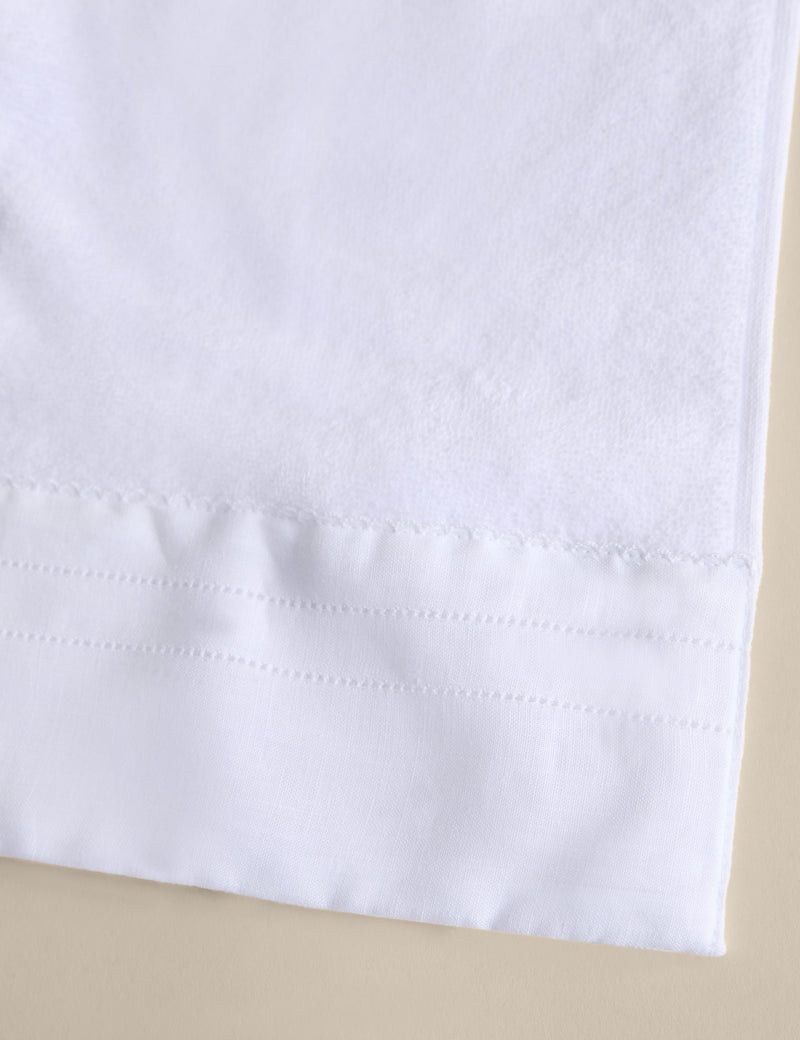 Pure cotton towel with linen border, UK version