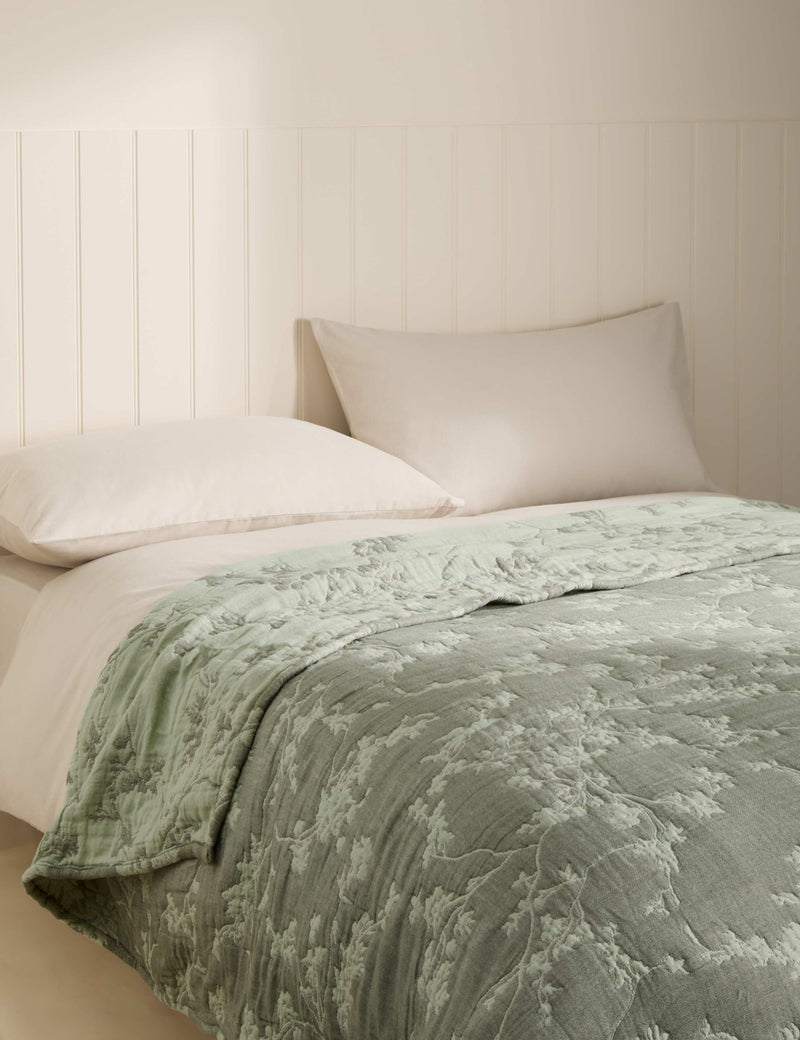 Pure Cotton Trailing Cherry Bedspread, imported from the UK