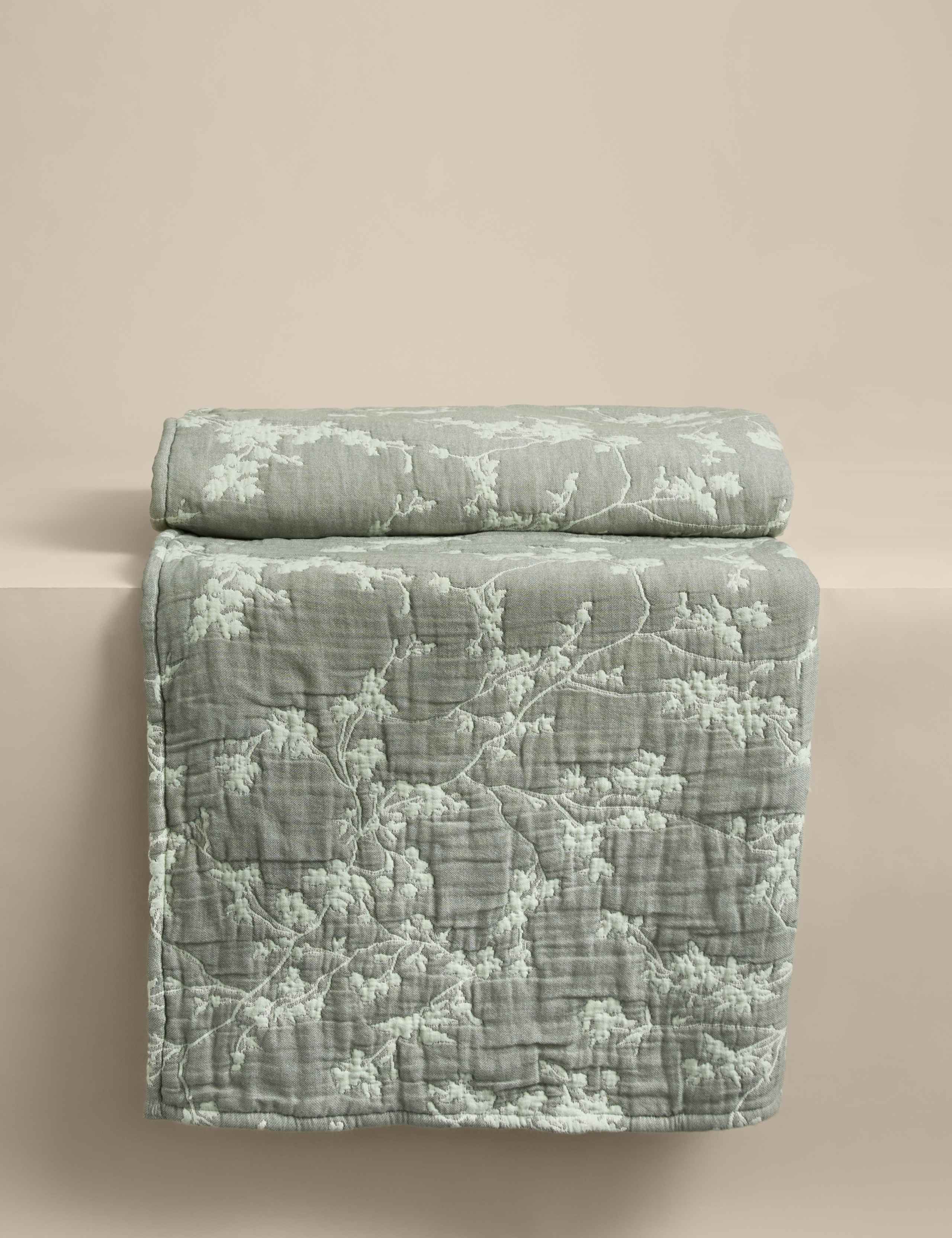 Pure Cotton Trailing Cherry Bedspread, imported from the UK