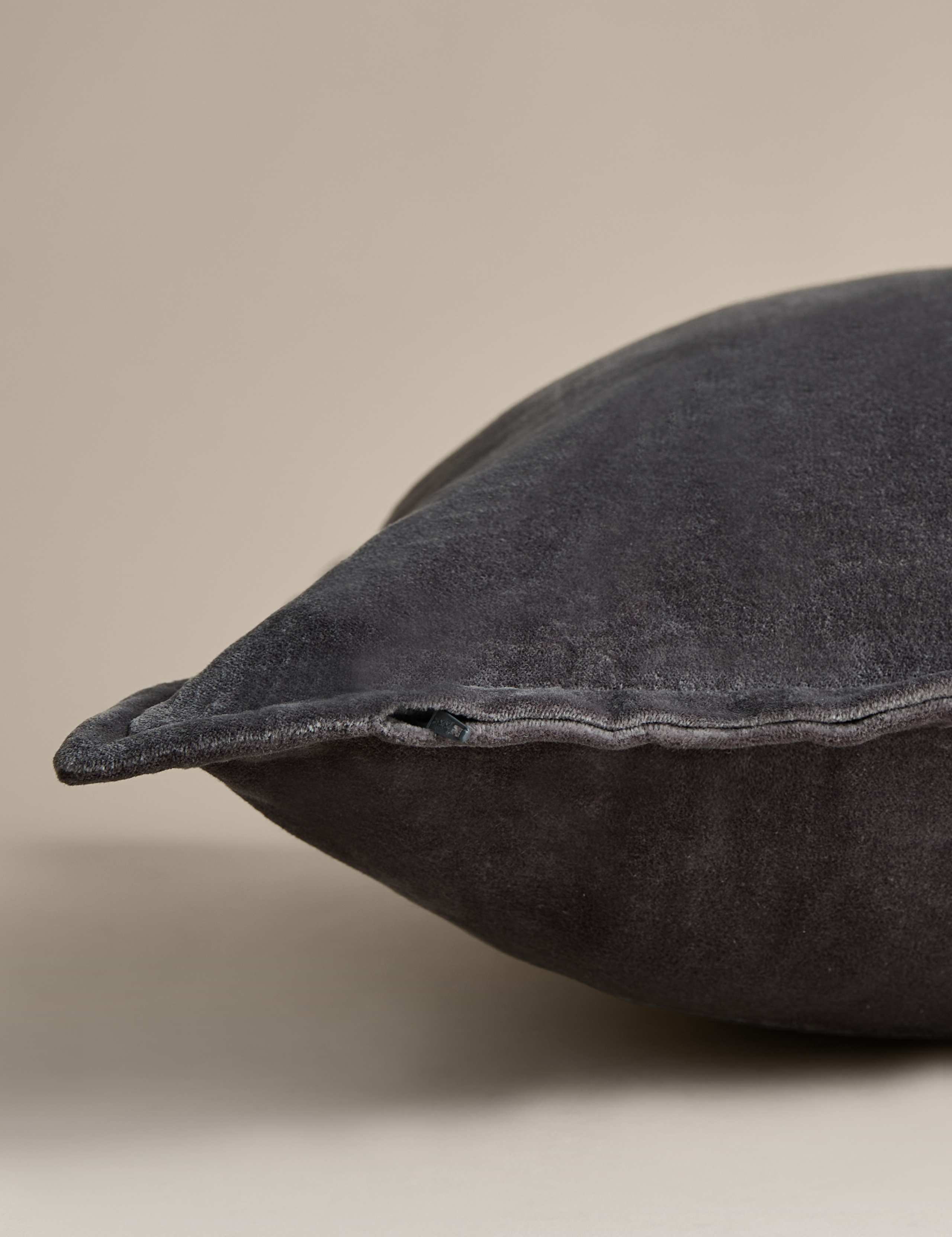 Pure cotton velvet cushion with feather filling 50cm square (British brand)