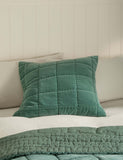 Pure cotton velvet quilted large decorative cushion, imported from the UK