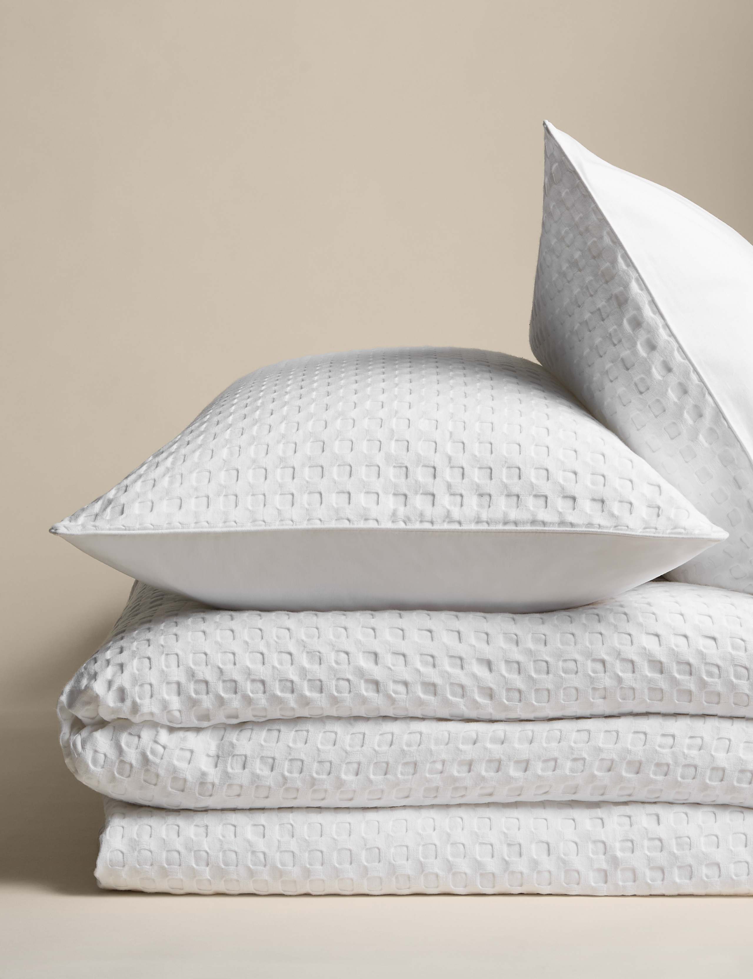 Pure cotton waffle bedding set with zip fastening - British product