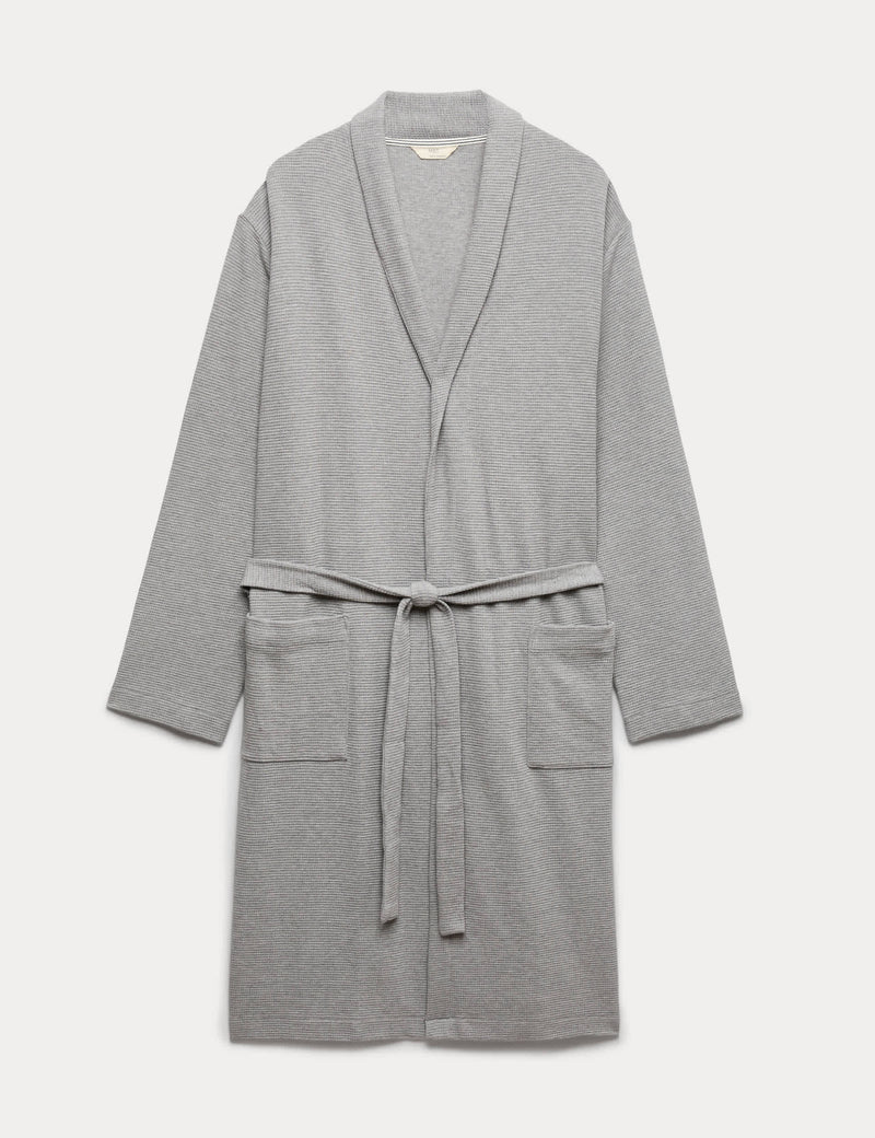 M&S Pure Cotton Waffle Lightweight Dressing Gown, imported from the UK