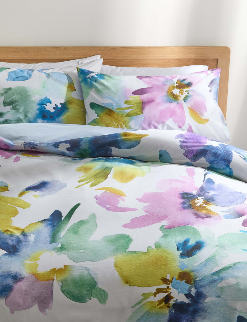 Pure Cotton Watercolour Floral Bedding Set