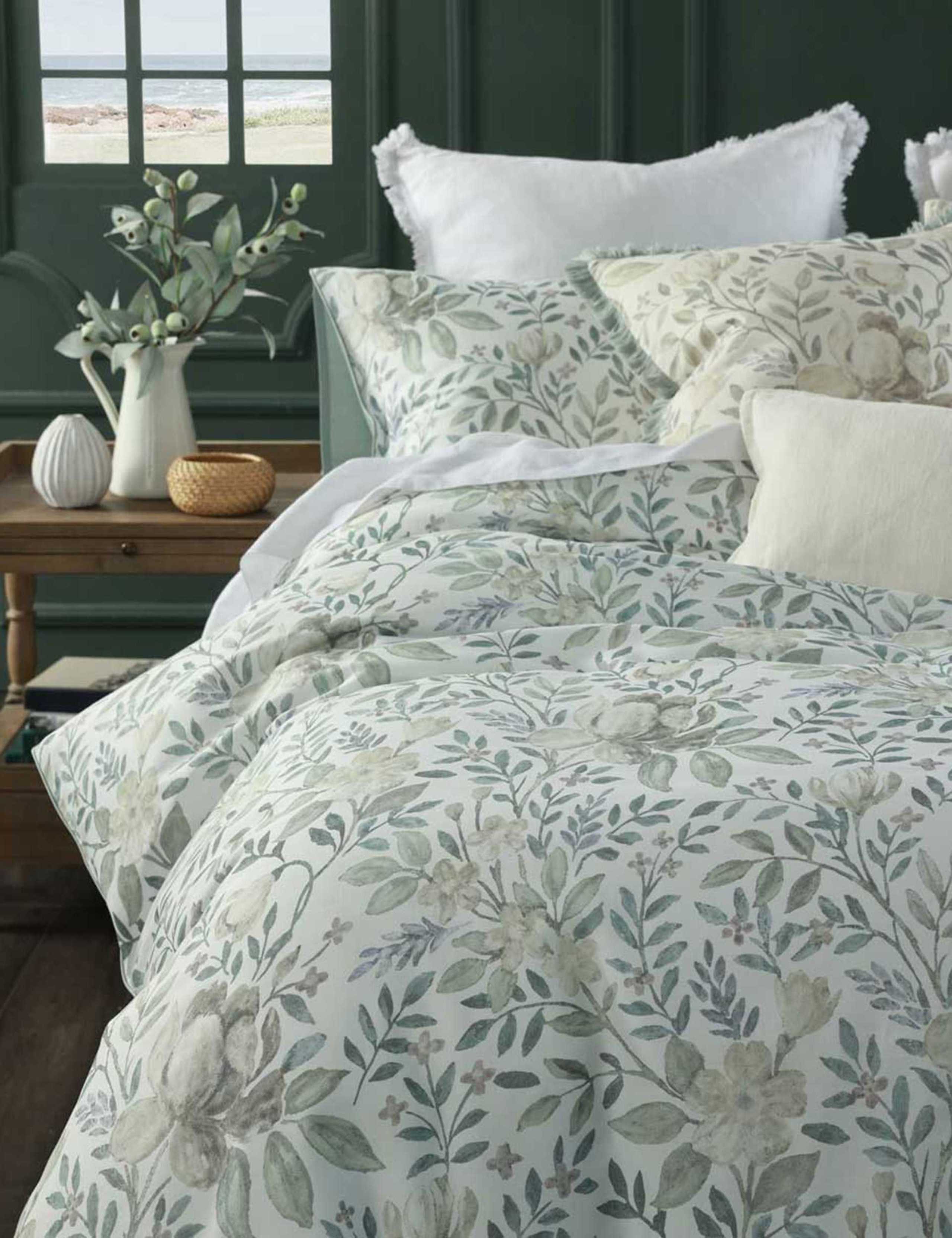MM Linen pure cotton bedding set floral leaf design - British product