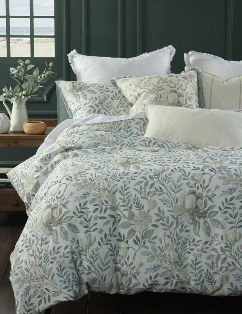 MM Linen pure cotton bedding set floral leaf design - British product