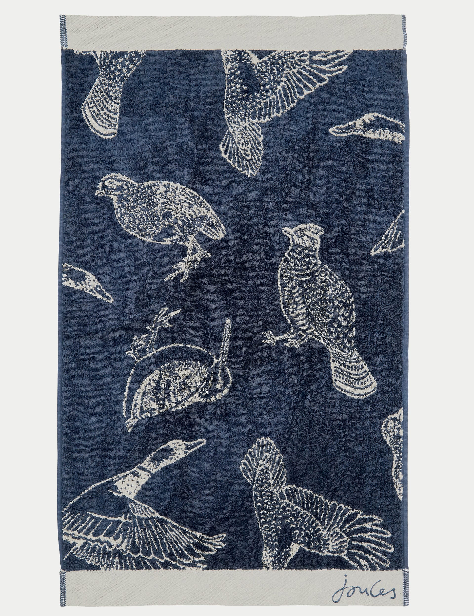 Joules pure cotton wild fowl bath towel, imported from the UK