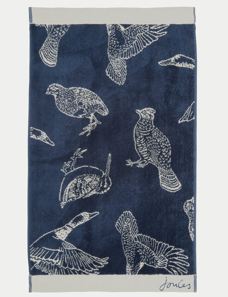 Joules pure cotton wild fowl bath towel, imported from the UK