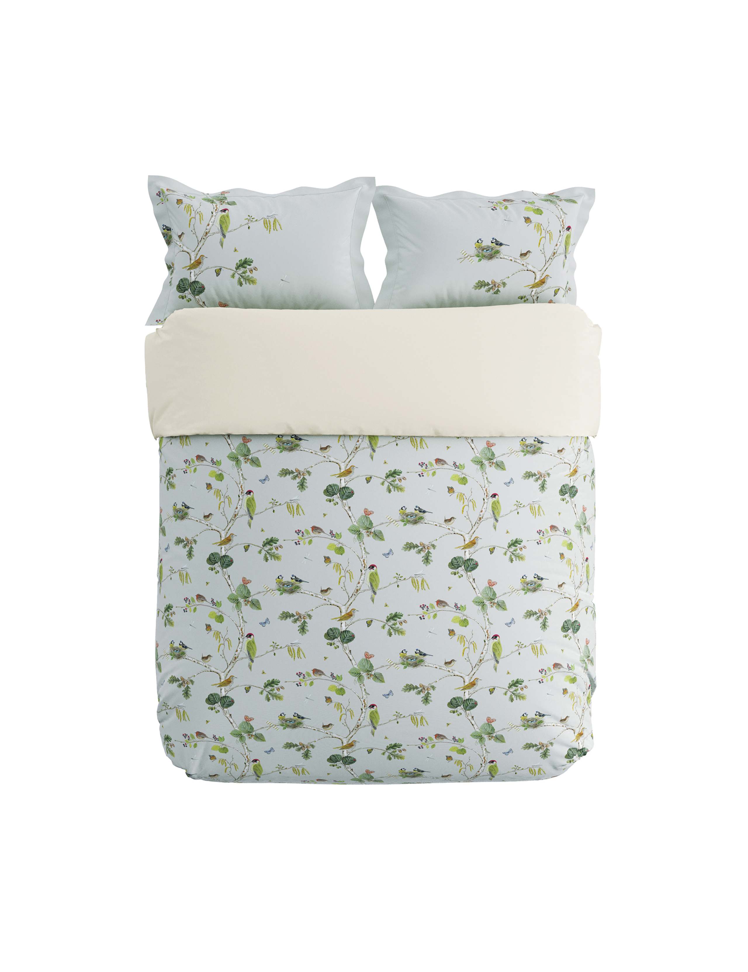 Sanderson Woodland Chorus duvet cover, imported from the UK