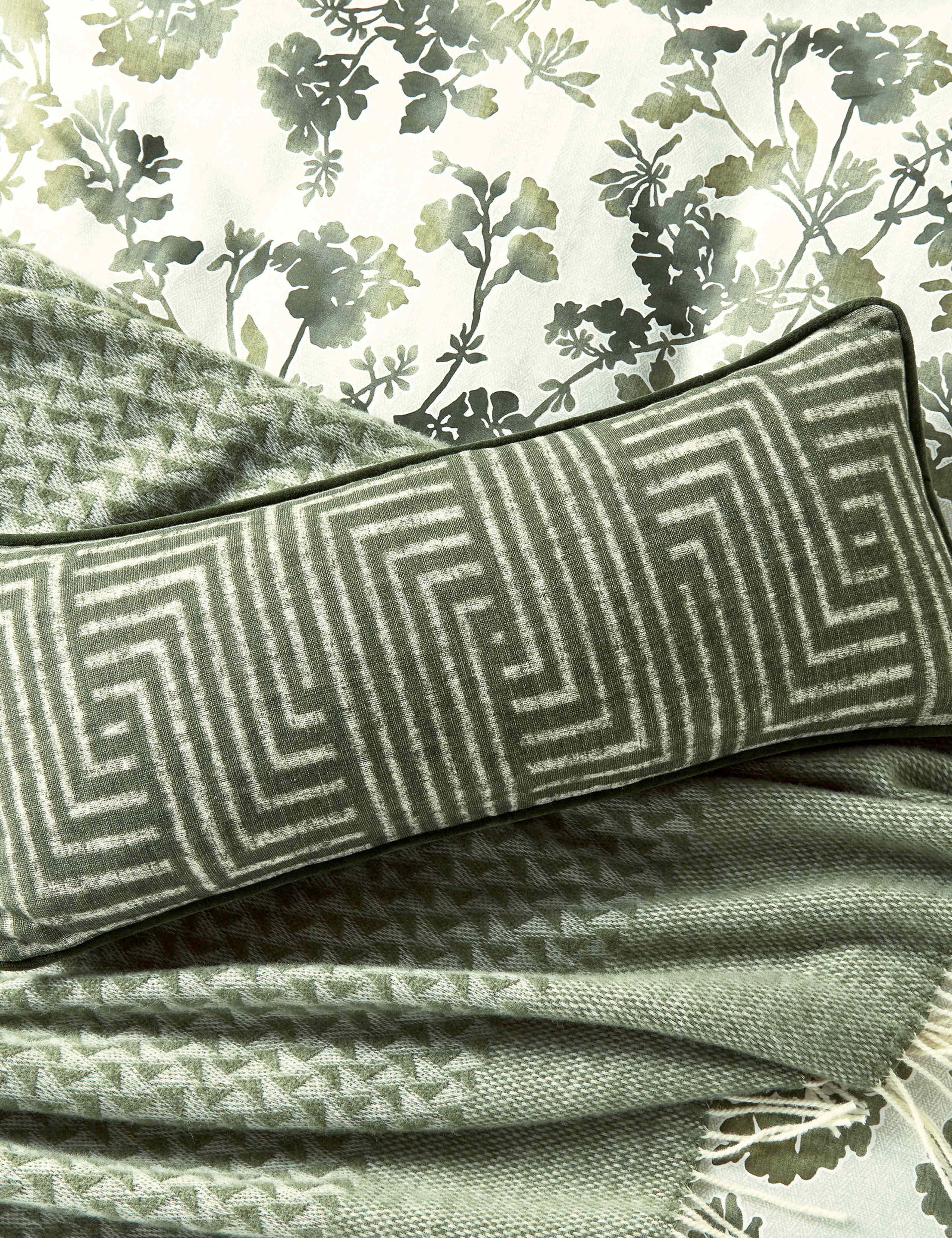 Bedeck of Belfast pure cotton Yoko cushion 70cm - British product
