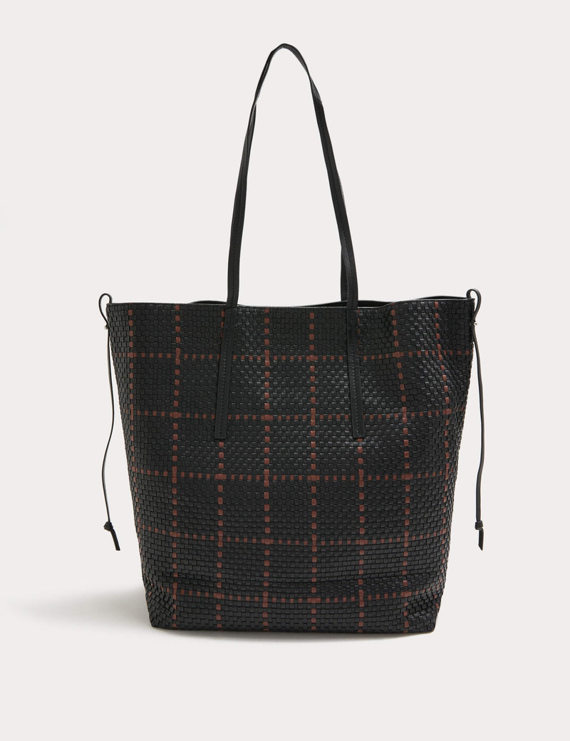 Jaeger pure leather lattice tote bag (British brand)