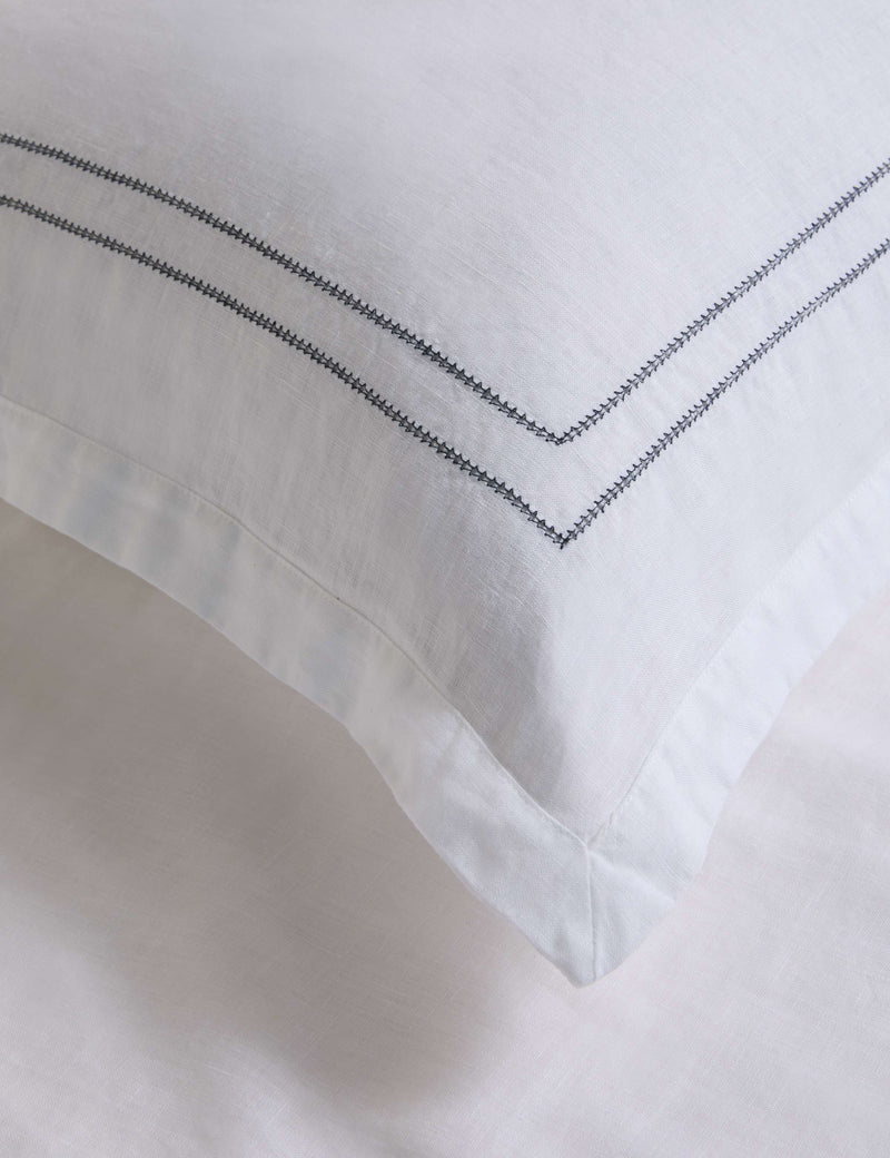 Pure linen embroidered bedding set, UK version