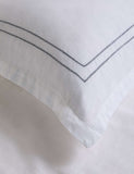 Pure linen embroidered bedding set, UK version