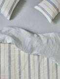 Piglet in Bed pure linen farmhouse stripe fitted sheet, fits deep mattresses (British brand)
