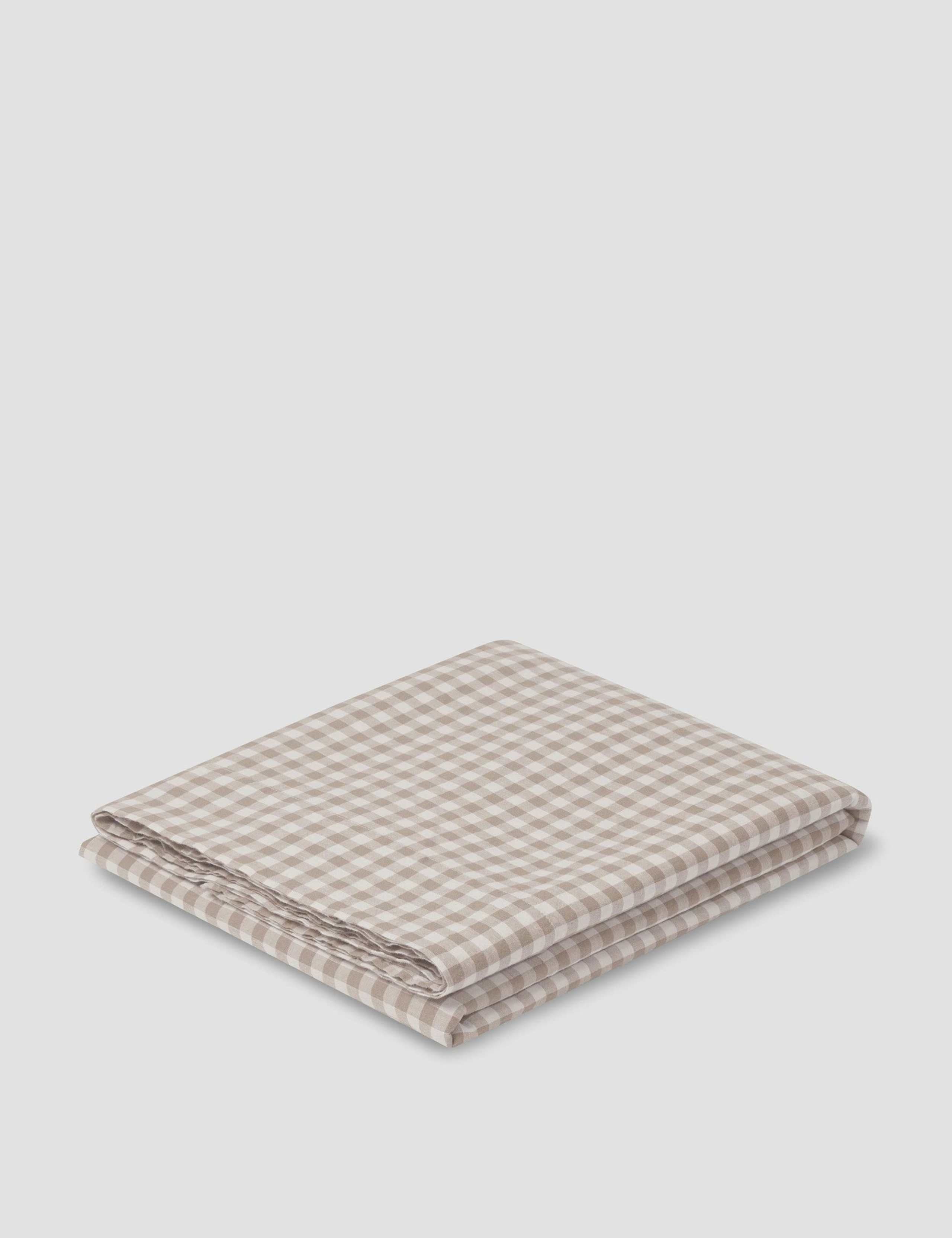 Piglet in Bed pure linen gingham flat sheet, UK version