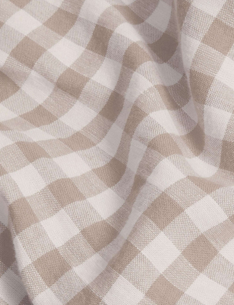 Piglet in Bed pure linen gingham flat sheet, UK version