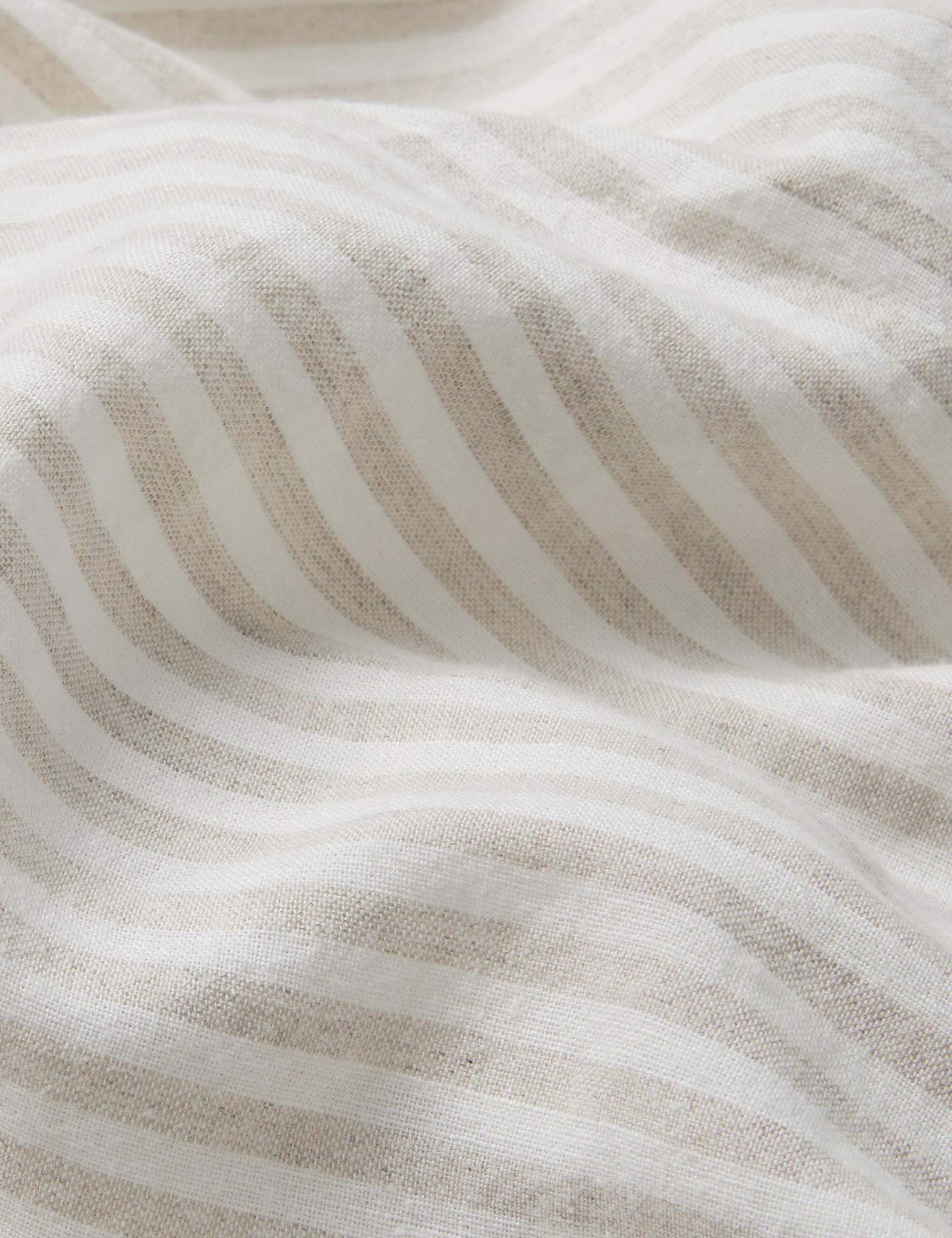Piglet in Bed pure linen striped fitted sheet (British brand)