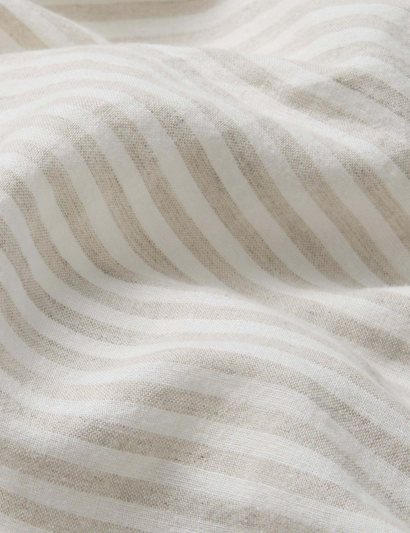 Piglet in Bed pure linen striped fitted sheet (British brand)