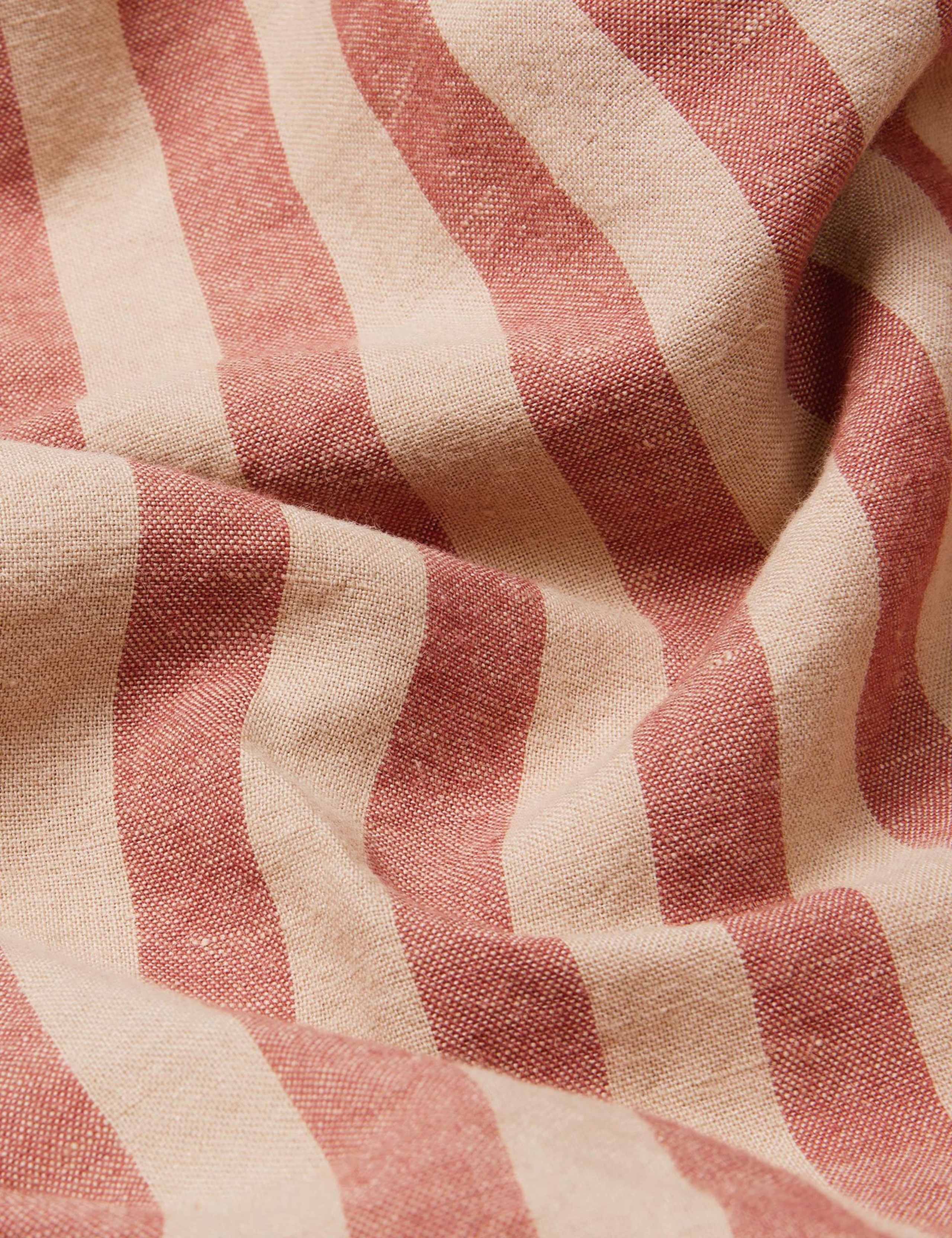Piglet in Bed pure linen striped flat sheet - British product