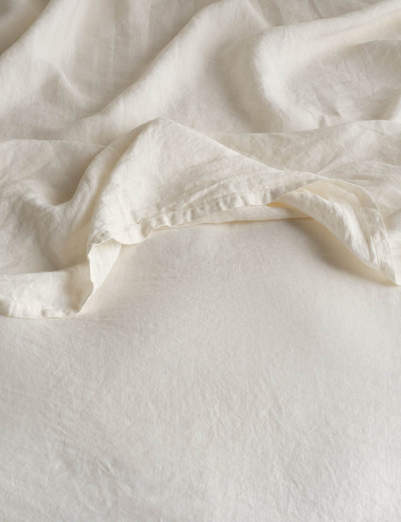 Bedfolk pure linen washed flat sheet, imported from the UK