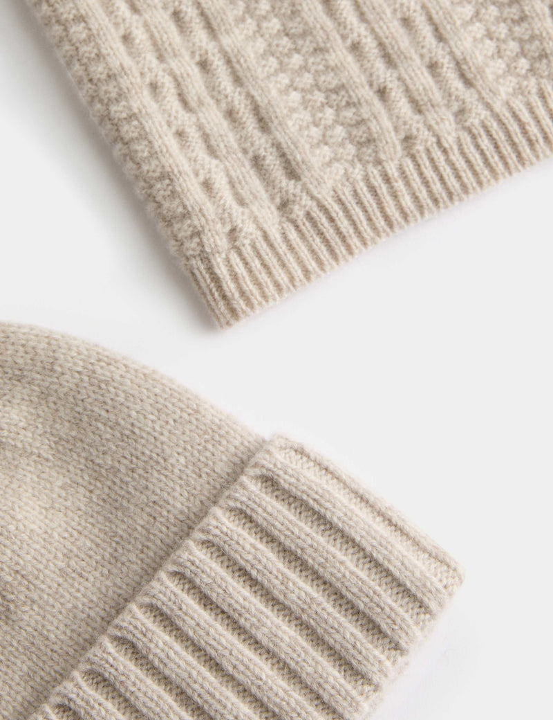 Autograph pure merino wool cable knit oversized scarf and hat set, imported from the UK