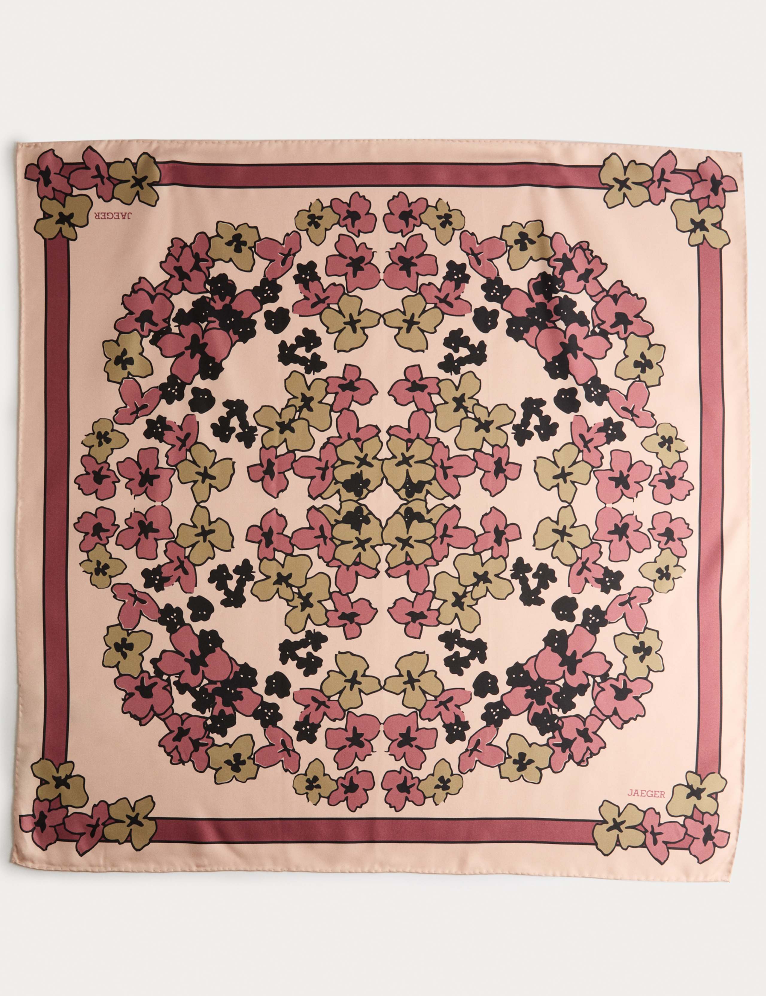 Jaeger silk floral scarf 64cm - British product