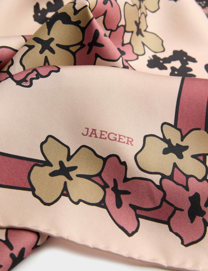 Jaeger silk floral scarf 64cm - British product