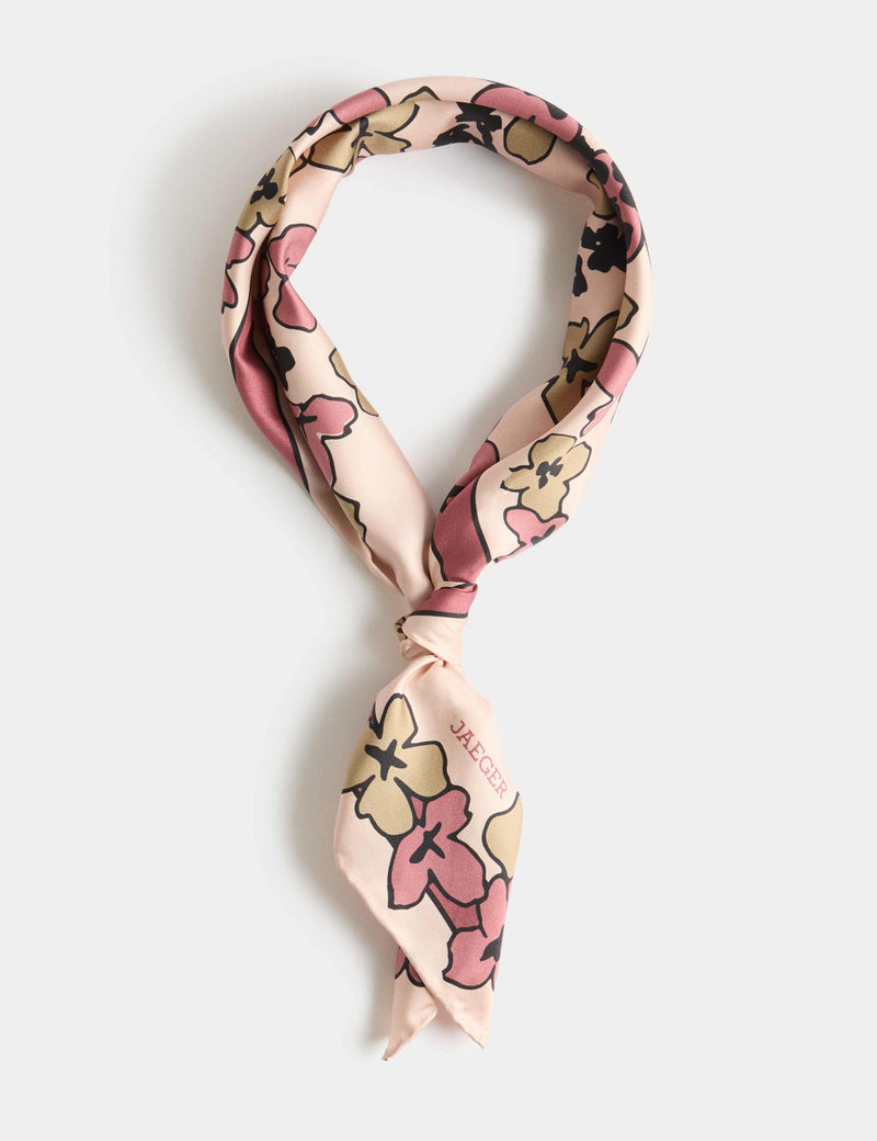 Jaeger silk floral scarf 64cm - British product