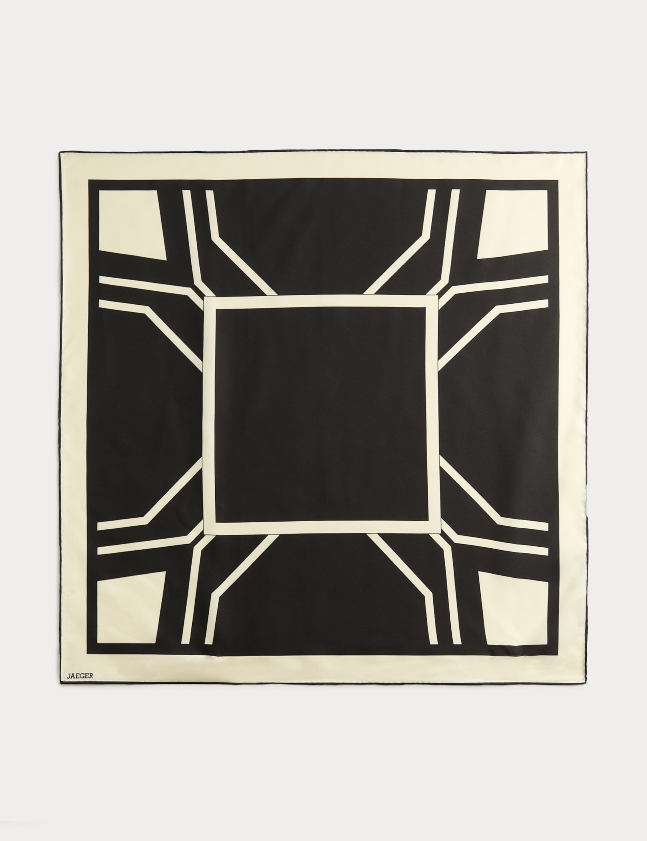 Jaeger pure silk geometric scarf 64x64cm - British product