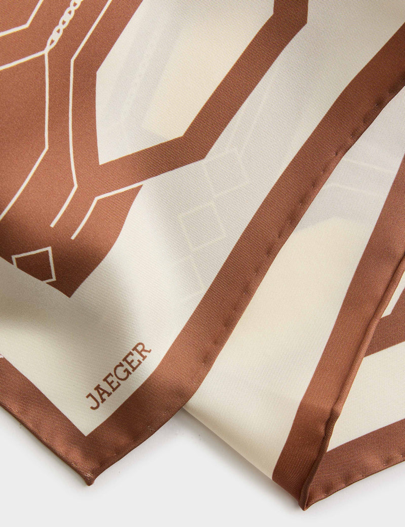 Jaeger silk scarf geometric print 64cm - British product