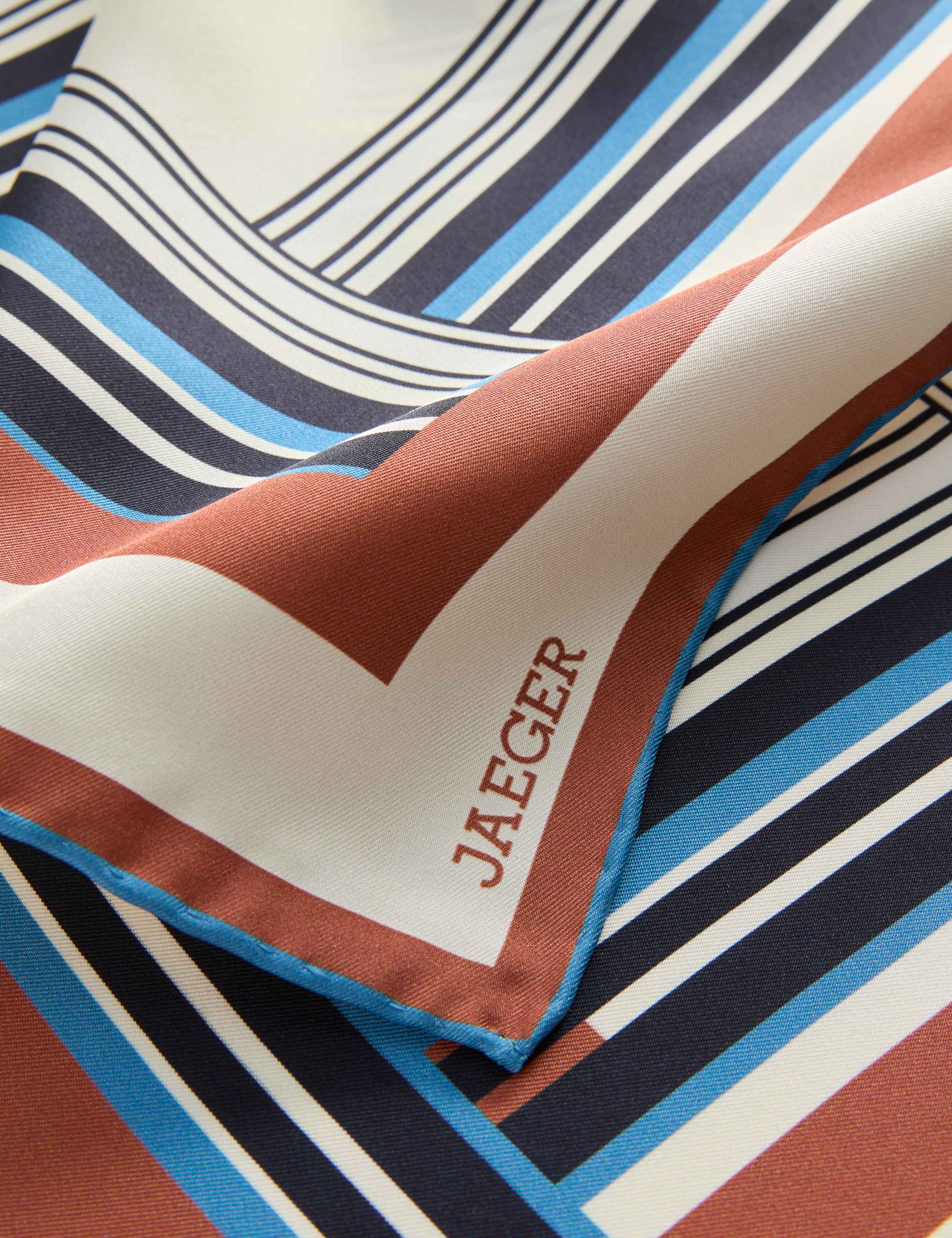 Jaeger pure silk geometric scarf 64cm - British product