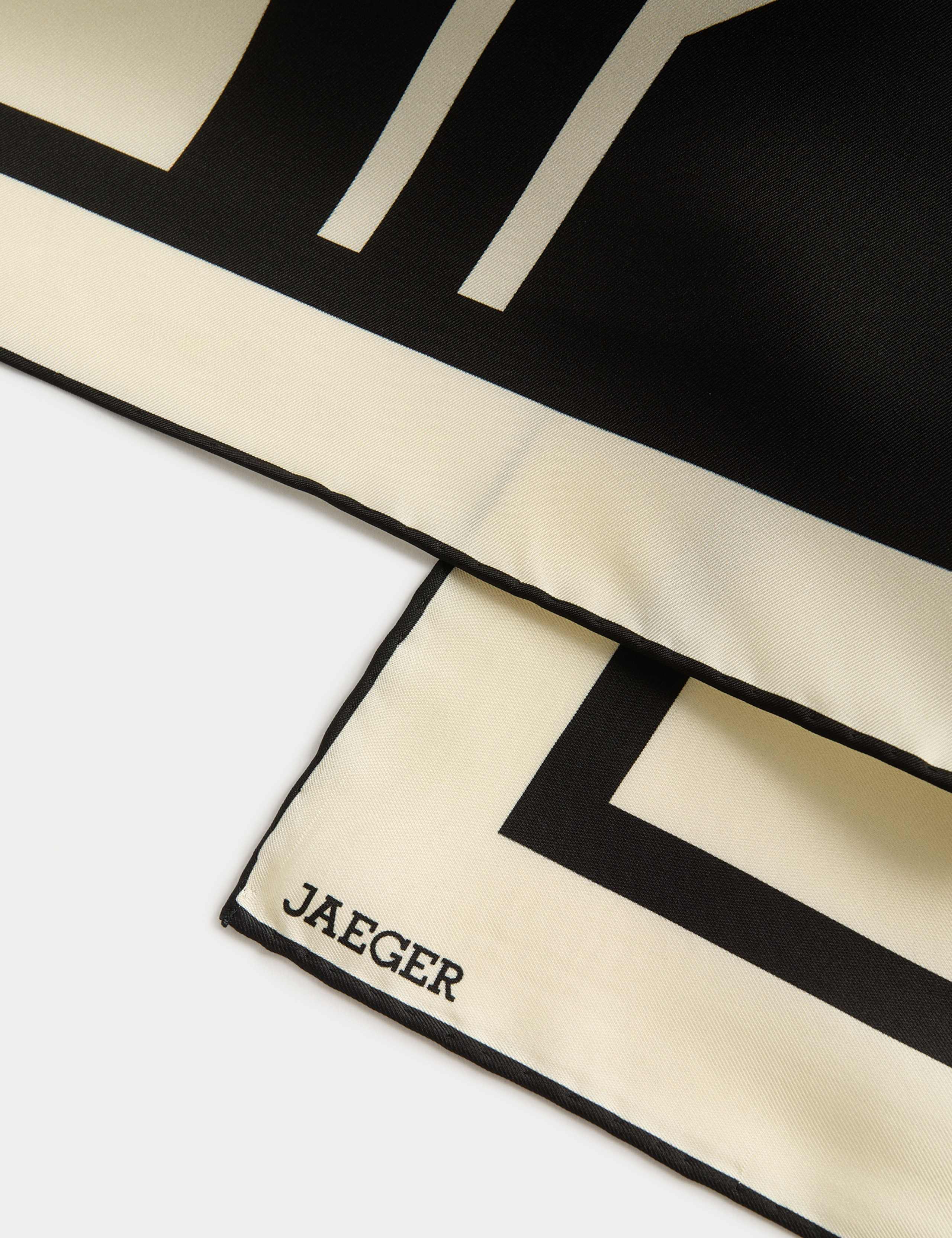 Jaeger pure silk geometric scarf 64x64cm - British product