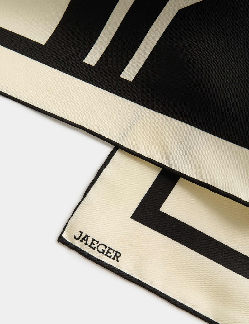 Jaeger pure silk geometric scarf 64x64cm - British product