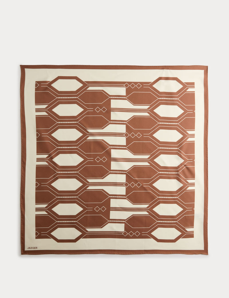 Jaeger silk scarf geometric print 64cm - British product