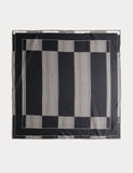 Jaeger pure silk hand-rolled colour block scarf (British brand)
