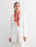 Jaeger silk scarf linear wave print 90cm, imported from the UK