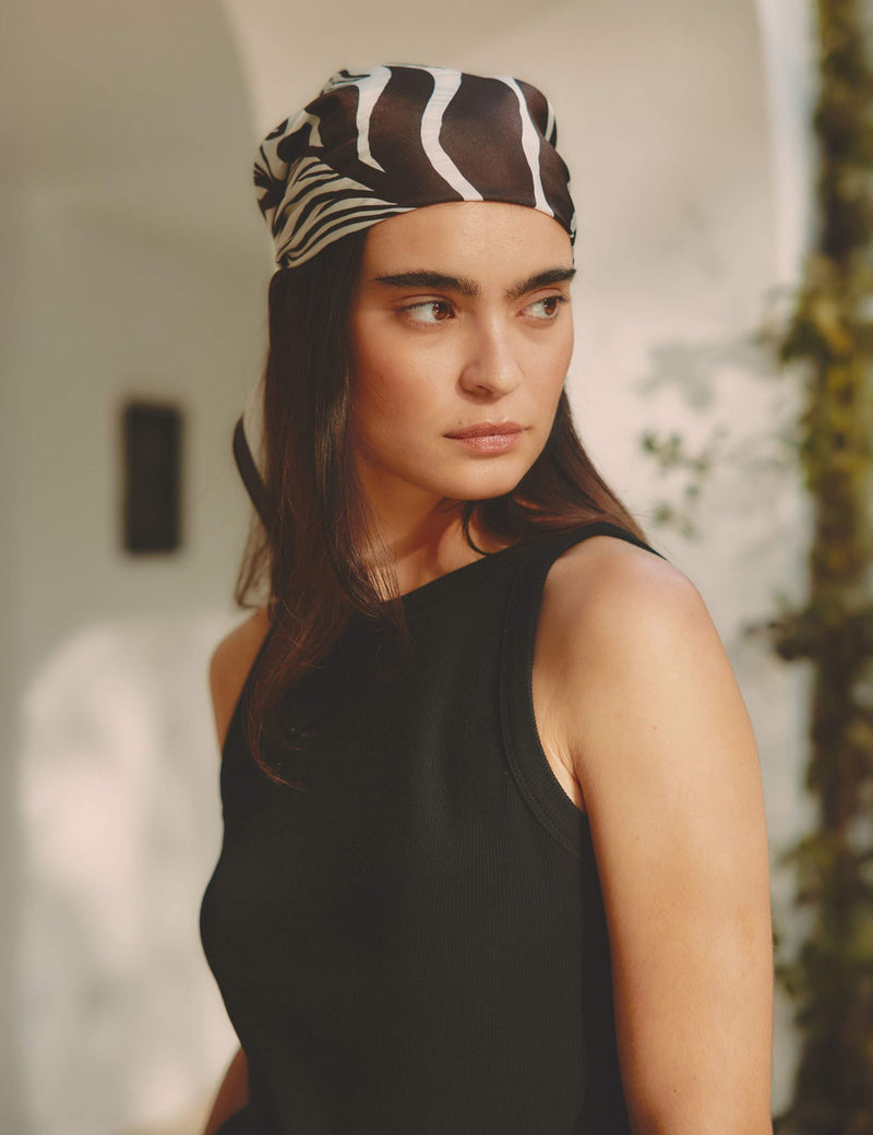 Albaray pure silk mono print square scarf, imported from the UK