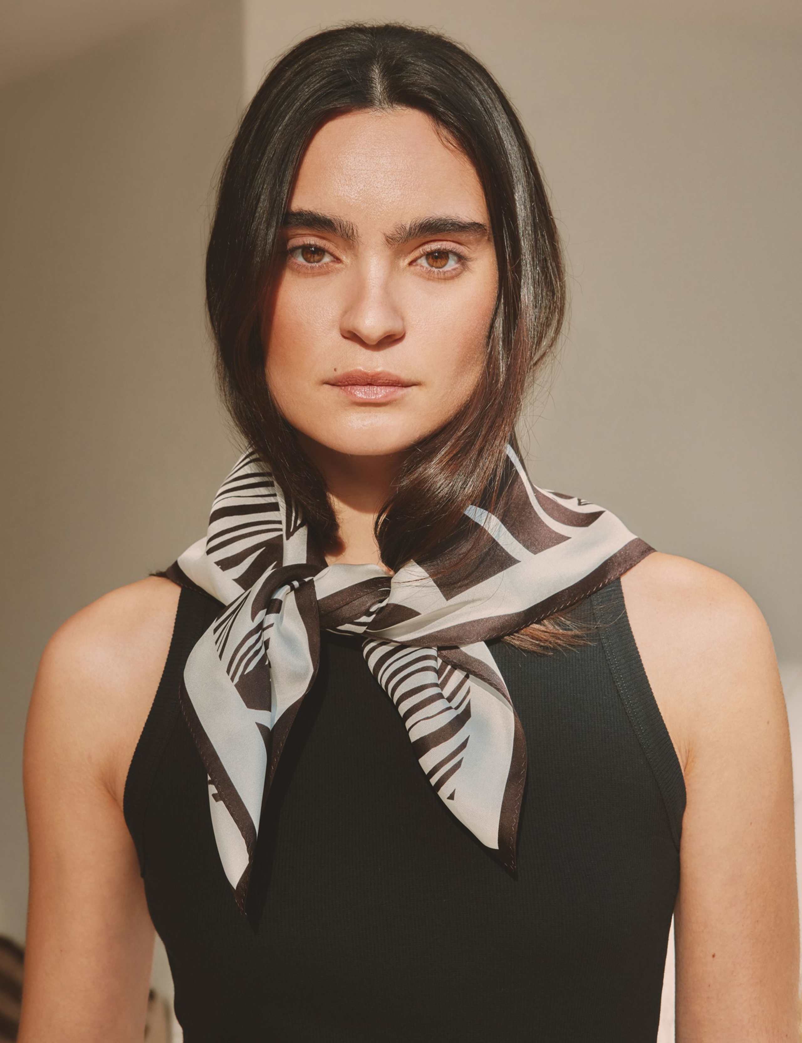 Albaray pure silk mono print square scarf, imported from the UK