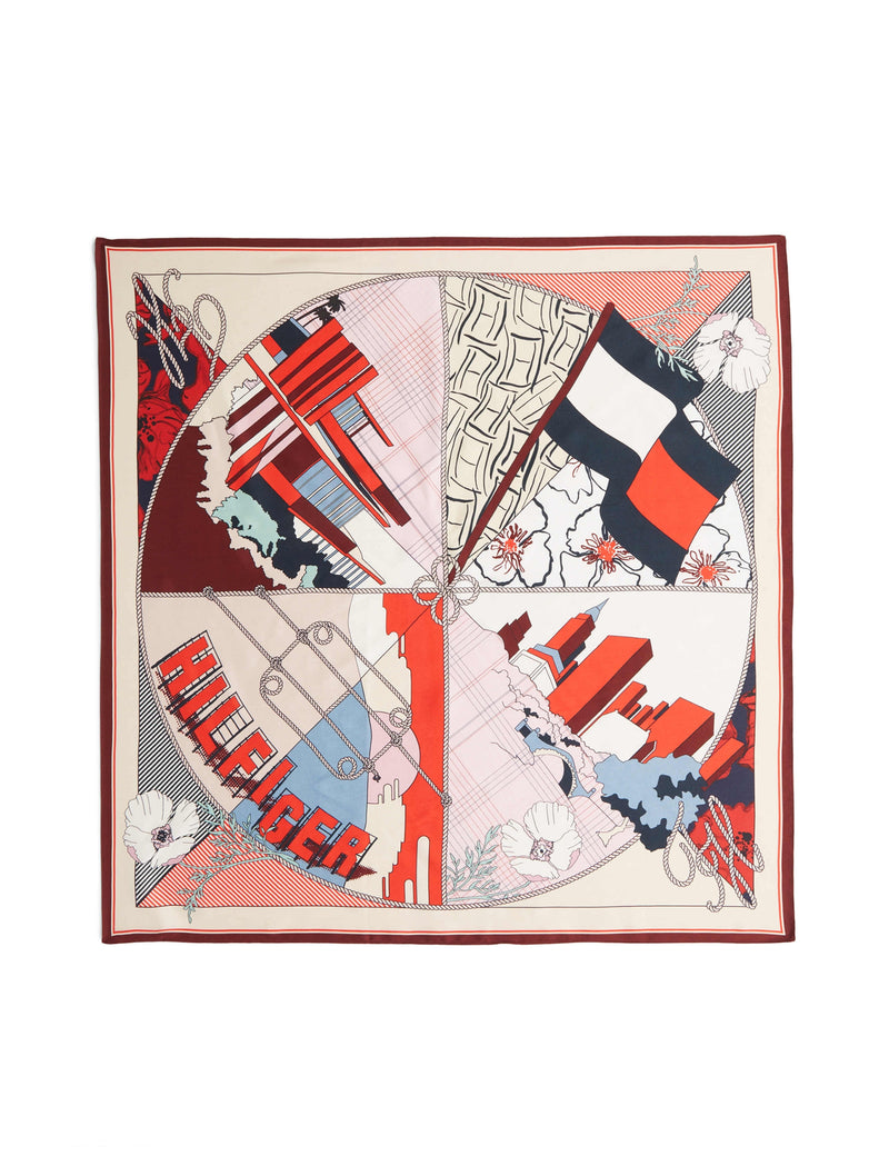 Tommy Hilfiger large printed pure silk scarf, imported from the UK