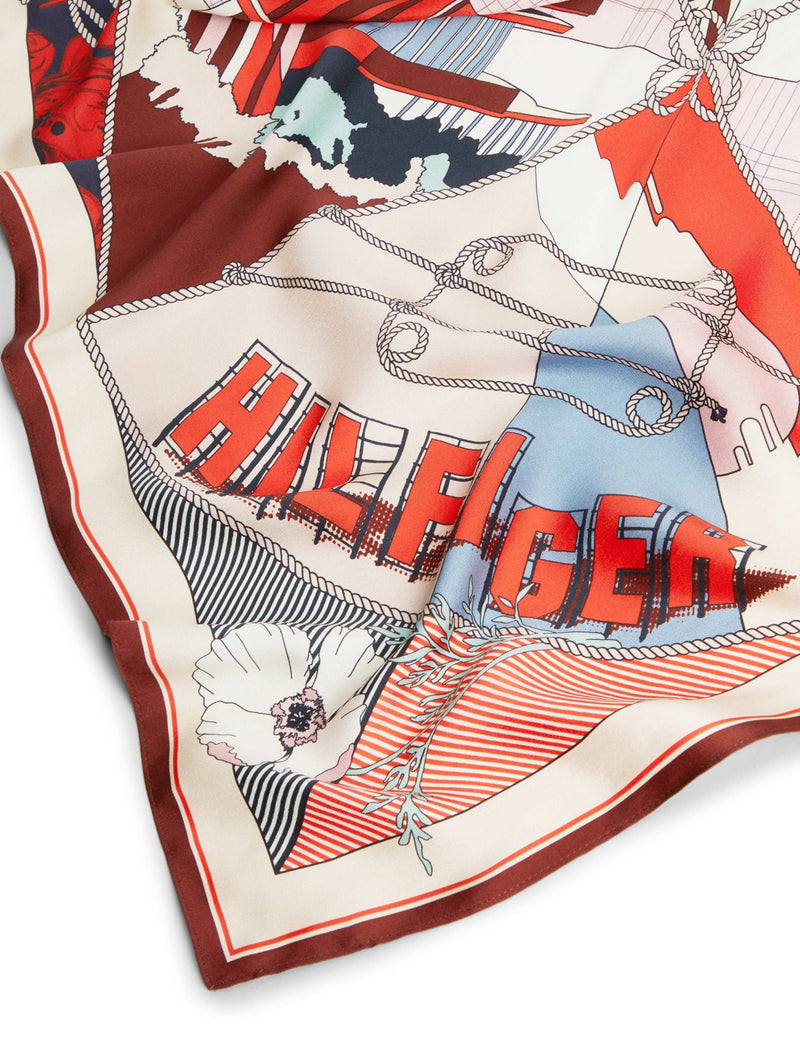 Tommy Hilfiger large printed pure silk scarf, imported from the UK