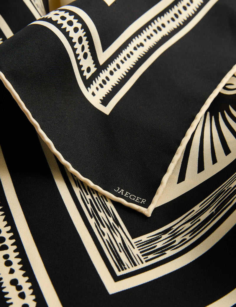 Jaeger pure silk printed scarf 64 cm, UK version