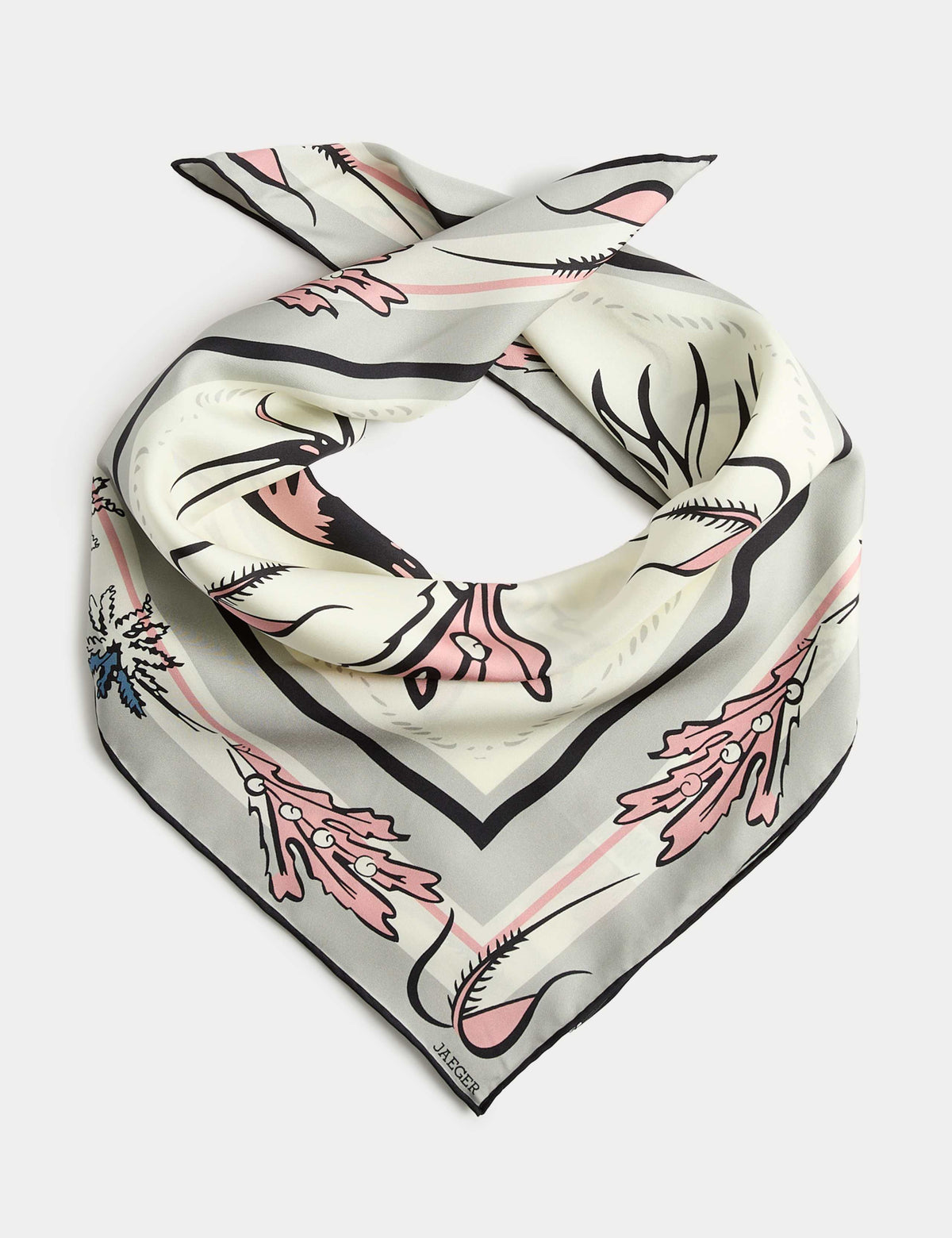 Jaeger pure silk square scarf 64 cm, UK version