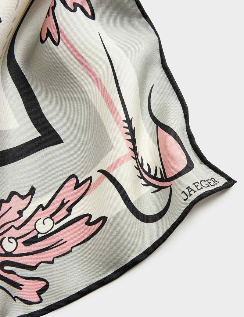 Jaeger pure silk square scarf 64 cm, UK version