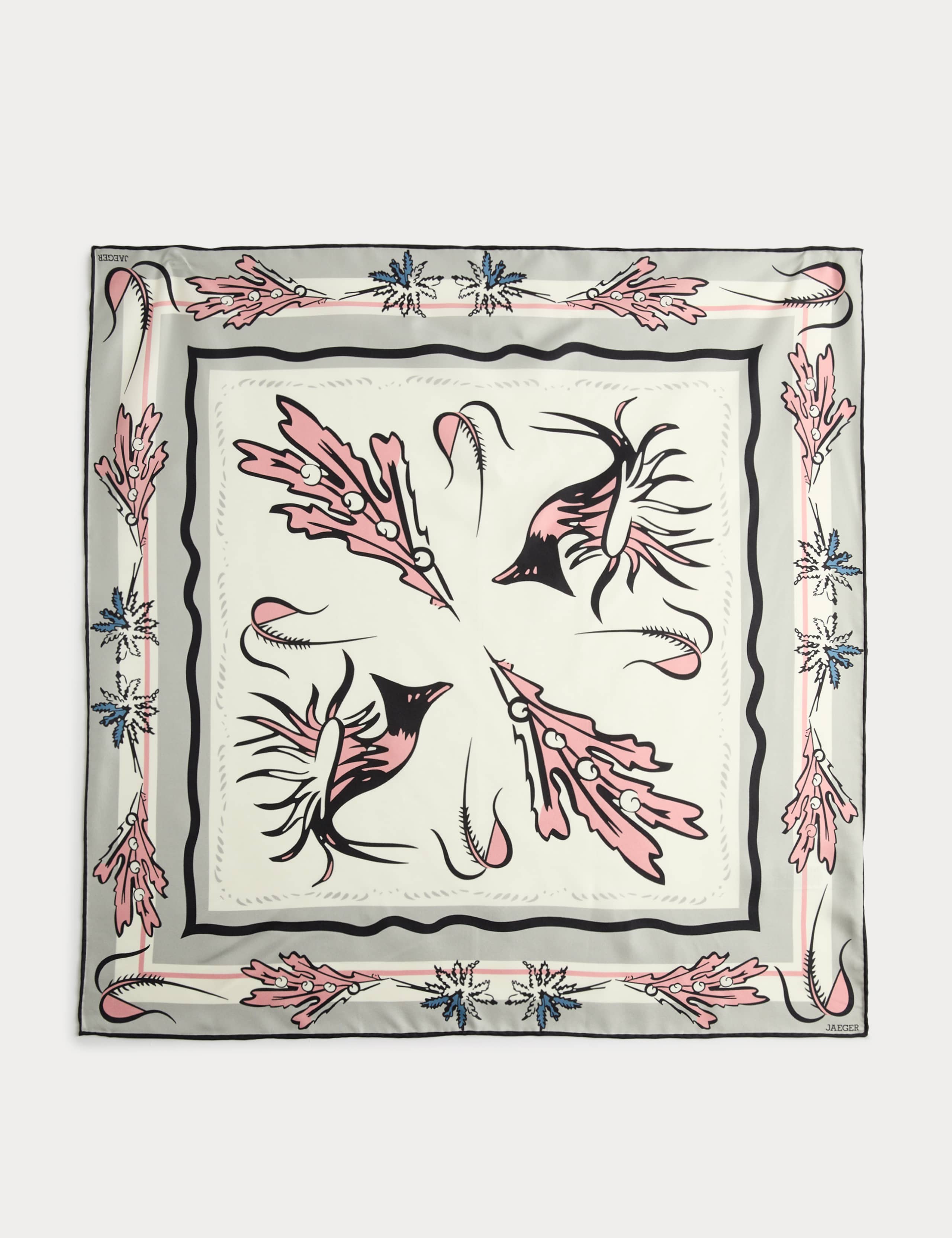 Jaeger pure silk square scarf 64 cm, UK version