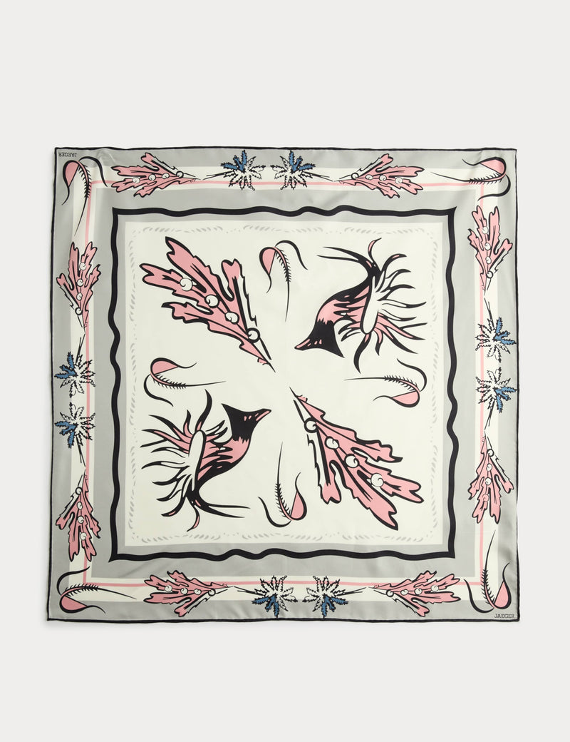 Jaeger pure silk square scarf 64 cm, UK version